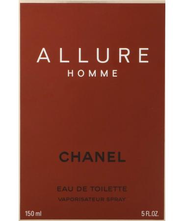 Allure Homme by Chanel EDT Spray 5.0 oz (150 ml) (m) Fresh Lemon Sandalwood Vanilla 5 Fl Oz (Pack of 1)