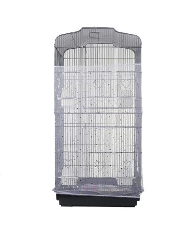 Bonaweite Extra Large Mesh Bird Seed Catcher, Bird Cage Stretchy Guard Cover, Birdcage Nylon Shell Skirt Traps Guards - 29.5 Height 29.5 Height White
