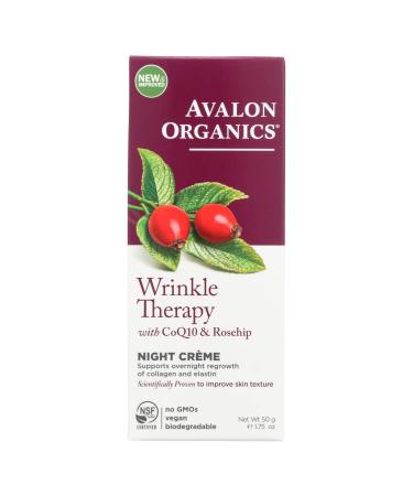 Avalon Organics Wrinkle Therapy With CoQ10 & Rosehip Night Creme 1.75 oz (50 g)