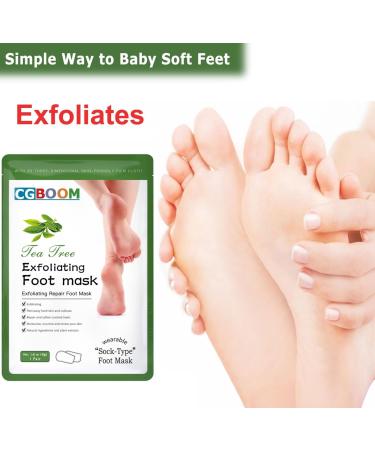 5 Pairs Foot Peel Mask Tea Tree Foot Exfoliating Mask Socks Calluses Remover Dead Skin Moisturizing Feet Peeling Mask for Dry Skin Cracked Heels Foot SPA Socks for Women and Men - Buy Online on SooperMarket.com