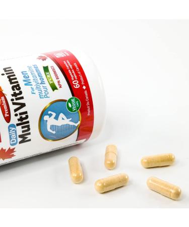 Nutridom Daily Multivitamin for Men with Vitamin A D3 E C B Biotin Calcium Magnesium Zinc Iodine Copper Chromium Selenium Molybdenum Vanadium Lutein Choline Lycopene Inositol Beta-carotene (60 Capsules) - Buy Online on SooperMarket.com