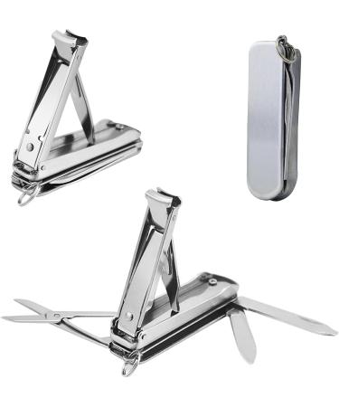 5in1 Multi Tool Nail Clippers Ultra Slim Foldable Multifunctional Pocket Nail Cutter With Nail File Nose Hair Scissors Screwdriver Key Chain Portable Mini Multi Nail Clippers for Travel Hiking Camping - Buy Online on SooperMarket.com