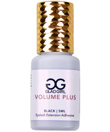 GladGirl False Eyelash Extension Glue - Volume Plus 5ml - Fast Dry Time of 1-2 Seconds - Maximum Eyelash Extension Bond - Ultra Black