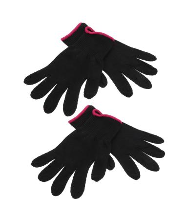 Alipis 1 Set 4pcs Gloves Curling Iron Glove Bumps Glove Anti-Scald Hairdressing Tool Black 21.5X12.2 cm