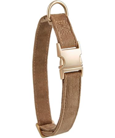 YUDOTE Ultra-Soft Natural Cotton Dog Collar for Small Dogs with Sensitive Skin - Brown (S) | 1 Pack - Buy Online on SooperMarket.com
