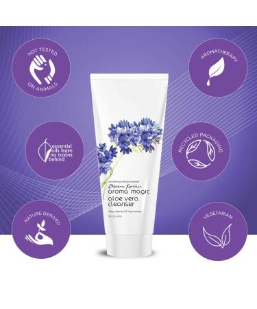 Aroma Magic Aloe Vera Facial Cleanser - Hydrating Soothing & Deeply Cleansing Soap-Free Cleanser for Dry Skin | 3.52 Oz/100g - Buy Online on SooperMarket.com