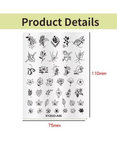 RUNRAYAY Nail Stamping Plate Leaf Flower Nature Template Image Design Plates for Nail Art Decoration and DIY Nail Art - 7.6 x 10.2Cm - Buy Online on SooperMarket.com