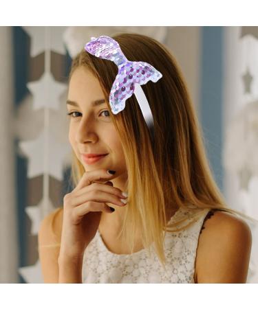 Totelux Mermaid Headband - Reversible Fish Tail Hair Hoop with Pearl for Women & Girls - Light Purple - Buy Online on SooperMarket.com
