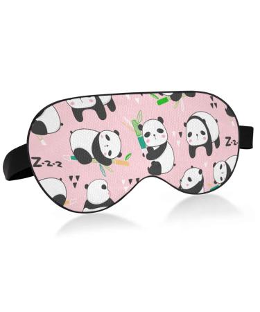 Haskirky Light Blocking Eye Mask Breathable and Adjustable Adult Men and Women Travel on Business Trips Yoga Meditation Light Smooth Comfortable Eye Mask Office Deep Sleep Goodies Kawaii Panda Bear