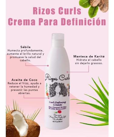 Rizos Curls Curl Defining Cream | For Defined, Bouncy, Shiny Curls | Frizz-Free, Voluminous Hair | With Aloe Vera, Shea Butter & Coconut Oil - Buy Online on SooperMarket.com
