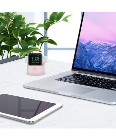 AhaStyle iWatch Stand Silicone Charging Dock Holder Accessories for Apple Watch Series 8/Ultra/SE2/7/6/SE/5/4/3/2/1(49/45/44/42/41/40/38mm)  Supports Nightstand ModeAdapters NOT Included(Pink) - Buy Online on SooperMarket.com