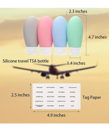 Bwren 3.4 oz Travel Bottles - TSA Approved Silicone BPA Free (Pack of 4) - Refillable Cosmetic Containers for Toiletries and Makeup - 100ml - Buy Online on SooperMarket.com