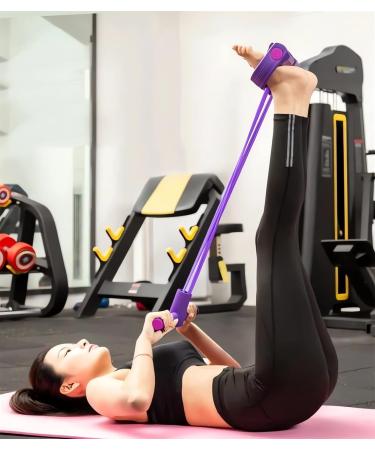 21 Fitness Resistance Bands - 4 Tube Pedal Ankle Puller - New Sit-Up & Stretch Rope with Handles for Arm Weight Exercises - Purple Workout Equipment 2023 - Buy Online on SooperMarket.com