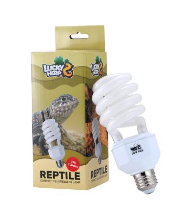 Lucky Herp UVB Lamp Terrarium 23W Reptiles Lamp UVB 150 compact E27 LAMP UVB 10.0 suitable for turtles chickens dogs bartag seeds and other amphibians and reptiles UVB 10.0 23W