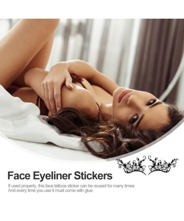 KALLORY 5 Pairs Temporary Lace Eye Tattoos for Halloween Party - Black - Buy Online on SooperMarket.com