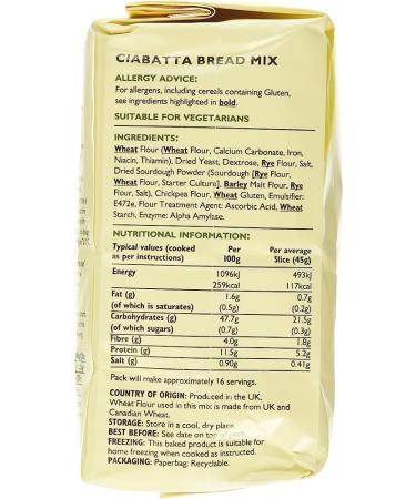 Wright's | Ciabatta Bread Mix 10X500g | Simply Add Oil and Water | For Machine or Hand Baking | Suitable for Vegetarians - Buy Online on SooperMarket.com