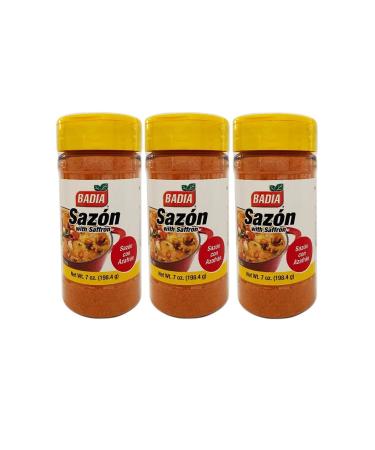 3 PACK Sazon with Saffron con azafran Paella Seasoning Kosher 3x7 oz jars
