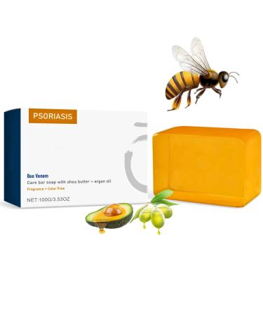 Bee Venom Soap Bee Venom Moisturing Soap Bars - Natural Soap Bar with Shea Butter & Argan Oil Bee Venom Psoriasis Soap Organic Soap - Body Soap Bars Shower Soap - Deep Cleanse Bar Soap for Skin