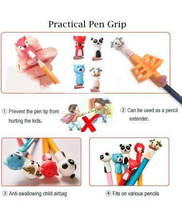 Baij Writing Aid for Children - 13-Piece Silicone Pencil Grips Set for Handwriting Correction | Multi-Colored Finger Grippers for Progressive Improvement - Buy Online on SooperMarket.com
