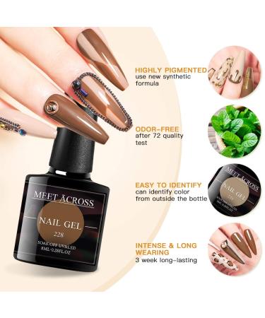 Nude Brown Fall Winter Gel Nail Polish Set - 12 Colors | Soak Off UV/LED Gel Kit for Salon-Quality Manicures | Perfect Gifts for Women - 8ml-0.28FL.OZ - Buy Online on SooperMarket.com