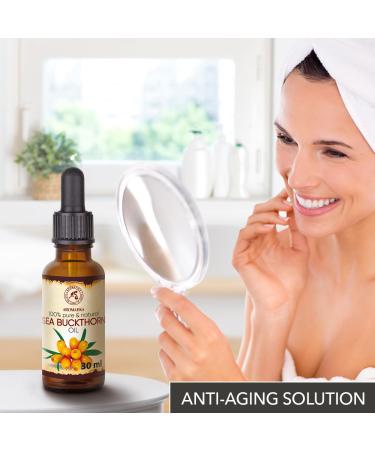 Pure Sea Buckthorn Oil 30ml - Cold-Pressed Sanddorn Oil for Skin & Body Care - Natural Carrier Oil - Hippophae Rhamnoides - Buy Online on SooperMarket.com