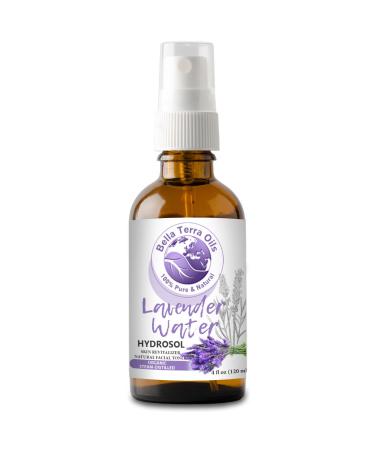 Lavender Water. 4oz. Hydrosol. Facial Toner Revitalizer. Organic. Alcohol-Free. Steam-Distilled from Lavender Flower. Moisturizing Body Mist. Natural Body Spray. for All Skin Types. Bella Terra Oils. 2 Ounce
