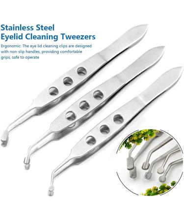 Dajidafu Stainless Steel Eyelid Precision Tweezers Eye Clogging Removal Cleaning Clamps Tools with Non-Slip Handle Personal Care Small Round Tip - Buy Online on SooperMarket.com