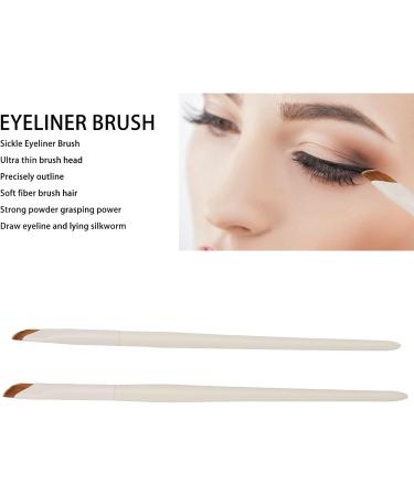 Eyeliner Brush Professional Slanted 2pcs Sickle Eyeliner Brush Portable for Home for Makeup Artist - Buy Online on SooperMarket.com
