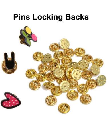 50PCS Brass Metal Pin Backs for Brooch Tie Hat Badge Insignia - Gold | Lapel Pin Backings - Buy Online on SooperMarket.com