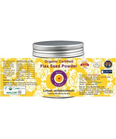 Deve Herbes Pure Linseed Powder (Linum usitatissimum) 100g for Healthy Living | International Shipping Available - Buy Online on SooperMarket.com
