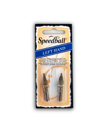 Speedball Lettering & Drawing Pen Nibs Left-Handed Design Flat Stainless Steel Tip LC3 & LC4 Pack of 2 (031054)