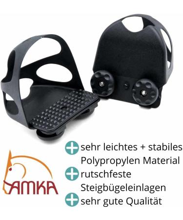 Stirring Iron Insert with Slip Protection | 1 Pair (2 Pieces) - Black Safety Stirrup Caps for Adults | International Shipping Available - Buy Online on SooperMarket.com