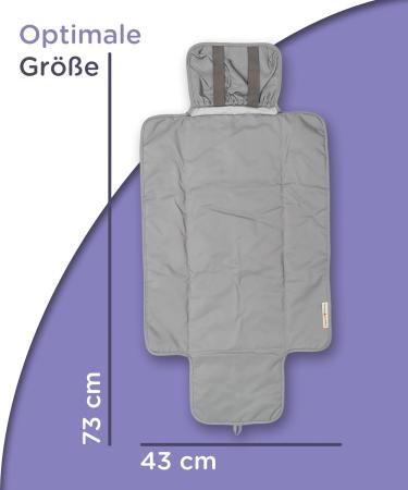Jubi Changing Mat Grey | Organic Cotton & koTex Polyester | Portable Diaper Mat for 4 Diapers & Wipes - Buy Online on SooperMarket.com