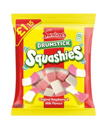 Swizzels Drumstick Squashies Original Raspberry & Milk Flavour 12 x 120g PMP
