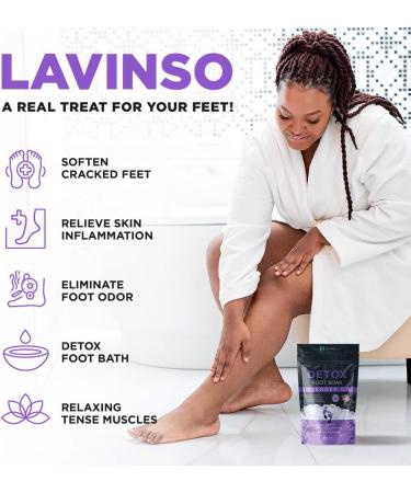 Lavender Oil Foot Soak with Epsom Salt for Dry Cracked Feet - Made in USA - 1 LB Lavender - Softens Calluses, Soothes Sore Feet & Removes Odor - Athlete's Foot Relief - Buy Online on SooperMarket.com