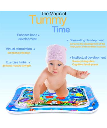 Tummy Time Water Mat for Babies | Inflatable Play Mat for Newborns | Early Activity Center for 3-9 Months | Shark Design - Buy Online on SooperMarket.com