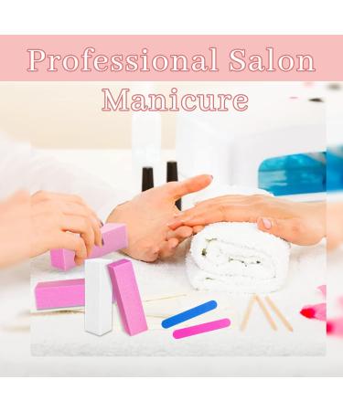 Selistamm 10Pcs Nail Buffer Blocks 4-Way 120 Grit Nail Buffers & Mini Files Set - Manicure Tools for Gel, Acrylic, Natural Nails - Pink - Buy Online on SooperMarket.com