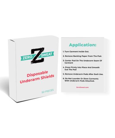 ZeroSweat Underarm Sweat Pads - Natural Disposable Absorbent Pads (Pack of 50) - 50 Count - Buy Online on SooperMarket.com