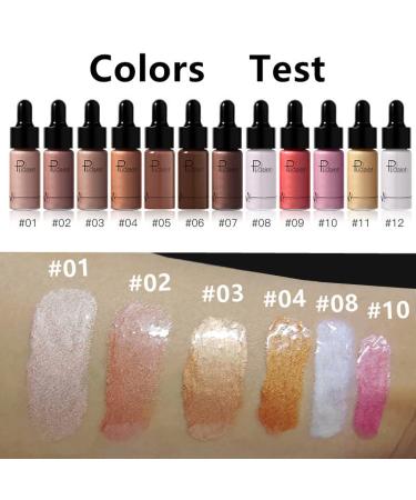 Go Ho Liquid Highlighter Makeup Illuminator - Waterproof 3D Glow Shimmer for Face and Body, Cheeks, Eyes, and Lips - Champagne Gold 03 - Buy Online on SooperMarket.com