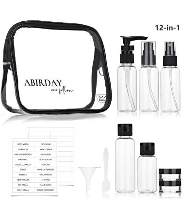 Travel Bottles Set - Leak-Proof TSA Approved Toiletry Accessories with Bag - 12-in-1 for Women/Men - Buy Online on SooperMarket.com