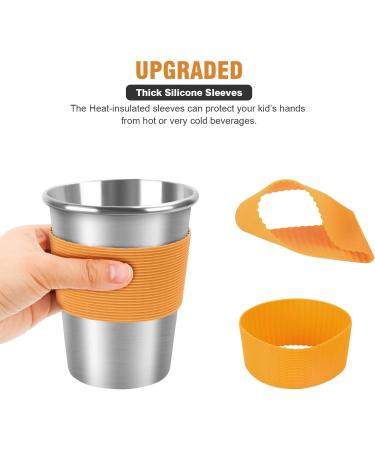 Yummy Sam Kids Stainless Steel Cups with Silicone Straws and Spill-proof Lids - 5 Pack 12oz Toddler Tumblers with Heat-insulated Sleeves - Buy Online on SooperMarket.com
