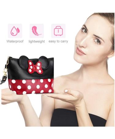 Boyigog Mouse Ears Style Cosmetic Bag - Women's Makeup Mini Wallet for Handbag | Red & Black Cartoon Pouch for Makeup Keys Headphones & Lipstick - Buy Online on SooperMarket.com