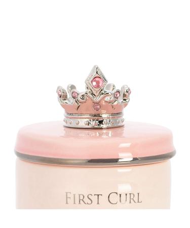DEMDACO Pink Ceramic Children's Keepsake Box - First Tooth and Curl | Stackable Stoneware Box for Girls - Buy Online on SooperMarket.com