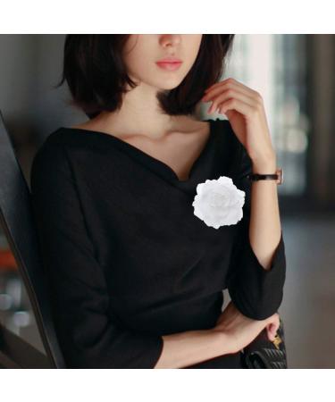 KALLORY Womens Hair Clips Rose Brooch Pin Rose Hair Clip Flower Hairpin Flower Hair Clip Artificial Flower Brooch for Women Party (1 Piece White) Rose Flower Hair Clip Bridal Hair Clip - Buy Online on SooperMarket.com