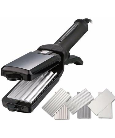 3 Plate Hair Crimper & Straightener - Titanium Flat Iron & Waver - Adjustable Temperature Curling Tool for Fluffy Waves - Buy Online on SooperMarket.com