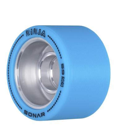 Riedell Sonar Wheels - Ninja - Agile Roller Skate Wheels - 4 Pack of 59mm x 38mm Wheel Blue