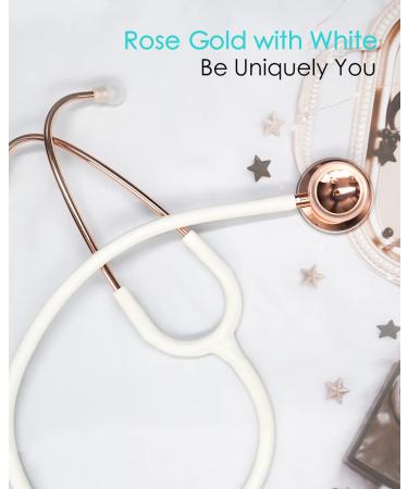 Clairre Rose Gold Stethoscope - Dual Head for Cardiology, Ideal Gift for Doctors and Nurses - Medical Diagnostic Tool for Clinical and Home Health Use - Buy Online on SooperMarket.com