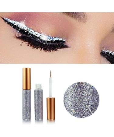 Glitter Eyeliner Shiny Metallic Liquid Eyeliner Starry Sequins Eye Cosmetic Grey 5ml - Buy Online on SooperMarket.com
