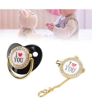 Bling Baby Pacifier Set - Non-Toxic & Healthy | 'I Love You' Design - Perfect for Parties | Stylish Loss-Prevention Features - Buy Online on SooperMarket.com