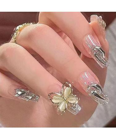 Manicure jewelry luxury wearable cat's eye butterfly alloy zircon explosions nail diamond nail ornament (Color : 2 Size : 10 pieces) 10 pieces 2 - Buy Online on SooperMarket.com